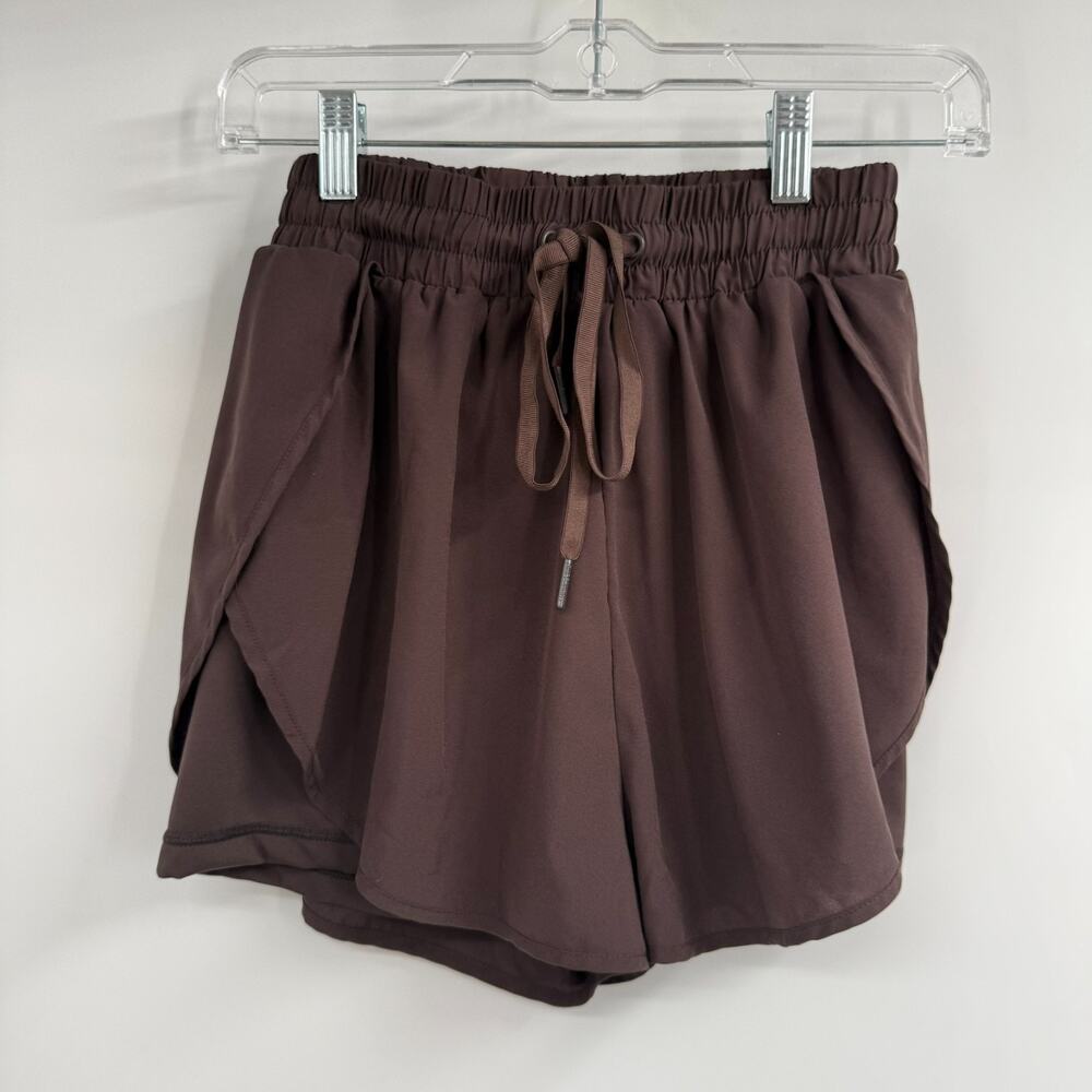 Buffbunny Lifesaver Flowy Shorts Size S Brown Liner Drawstring Athletic Running